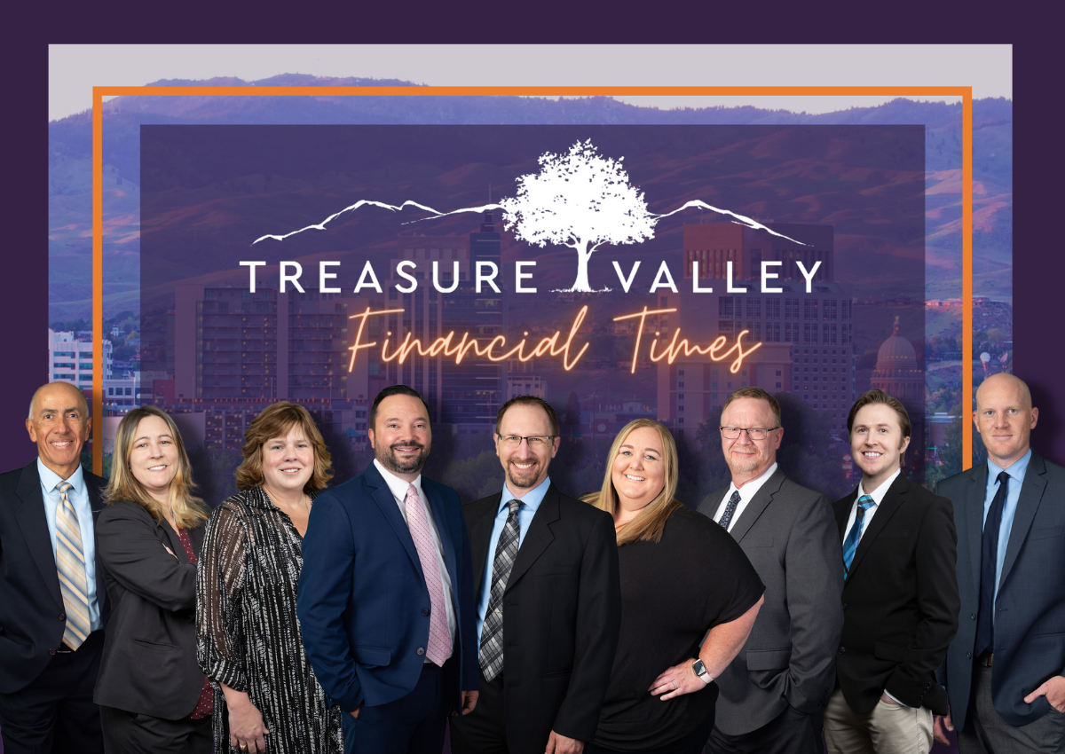 Treasure Valley Financial Planning team in front of Boise, Idaho skyline – Trusted financial advisors providing expert financial planning services.