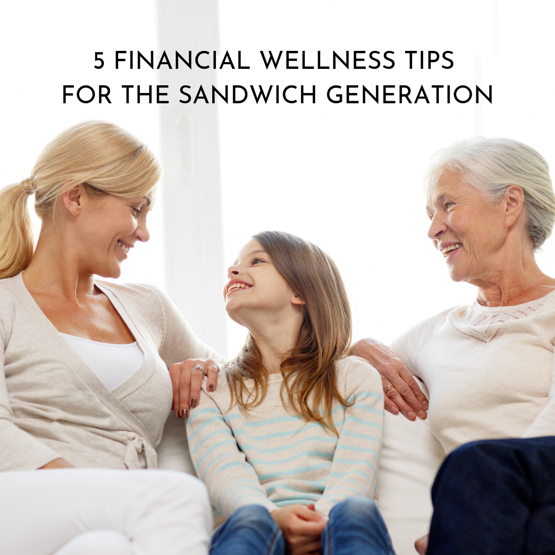 Middle-aged couple reviewing financial documents while caring for aging parent and child at home in Treasure Valley Idaho